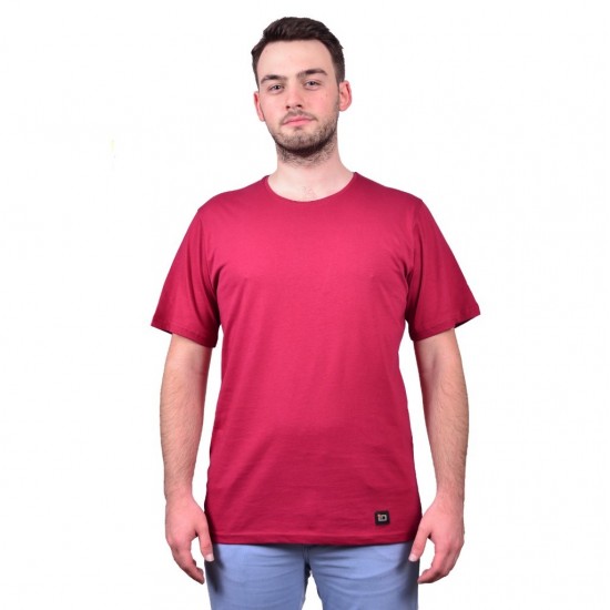 T-Shirt Bisiklet Yaka Kısa Kol Bordo